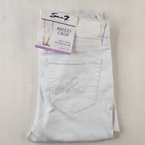 New Seven7 Skimmer Capri Womens Size 6 High Rise Breezy Crop Stretch White Jeans